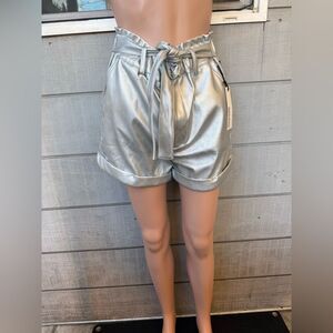 Women’s Faux Leather Tie Front Shorts Size Medium